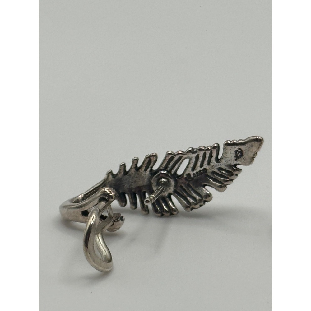 American West Carolyn Pollack Sterling Silver Feather Pierced Earrings - Picture 10 of 10